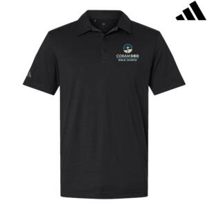 Coram Deo Bible Church Adidas men’s Textured Stripe Polo – Black
