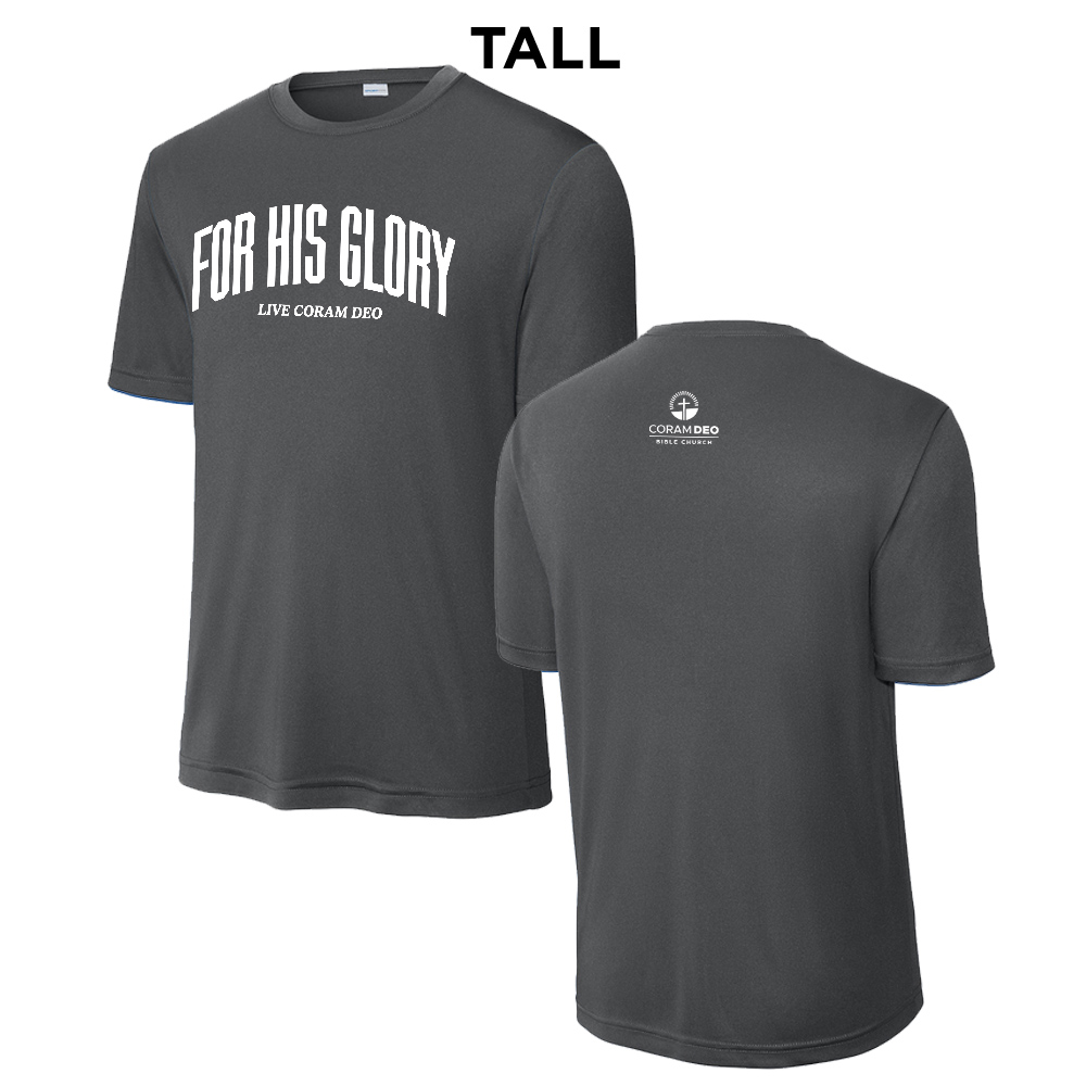 Coram Deo Bible Church Sport Tek TALL PosiCharge Competitor Tee - IronGrey
