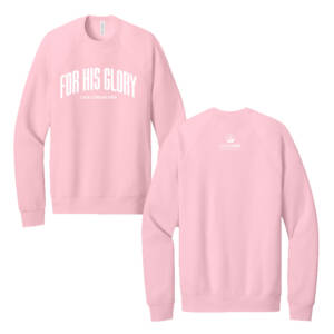 Coram Deo Bible Church BELLA and CANVAS Unisex Sponge Fleece Raglan Sweatshirt – Pink