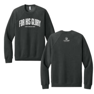 Coram Deo Bible Church BELLA and CANVAS Unisex Sponge Fleece Raglan Sweatshirt – Dark Grey Heather