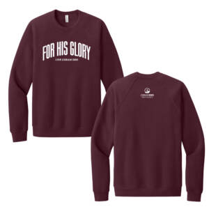 Coram Deo Bible Church BELLA and CANVAS Unisex Sponge Fleece Raglan Sweatshirt – Maroon