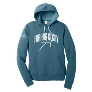 Coram Deo Bible Church Bella and Canvas Unisex Sponge Fleece Hooded Pullover Sweatshirt – Heather Deep Teal