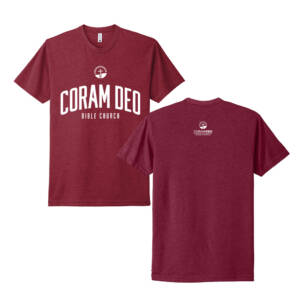 Coram Deo Bible Church Next Level Apparel Adult CVC Tee – Cardinal