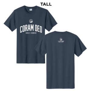 Coram Deo Bible Church Port  Company Tall Essential T Shirt – SteelBlue