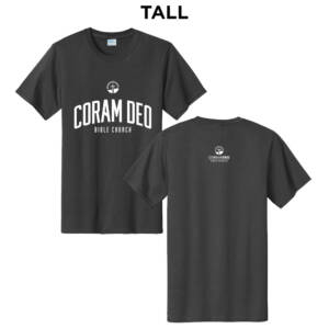 Coram Deo Bible Church Port  Company Tall Essential T Shirt – Charcoal Grey