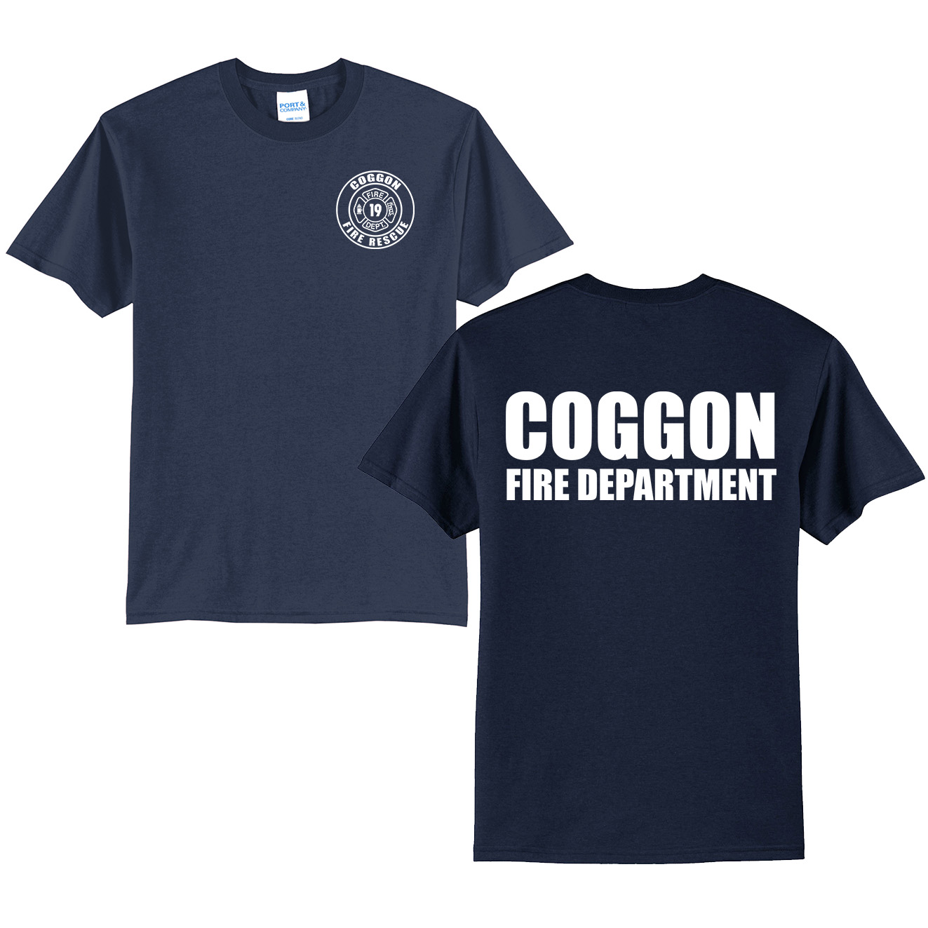 Coggon Fire Unisex Short Sleeve Tee-Navy