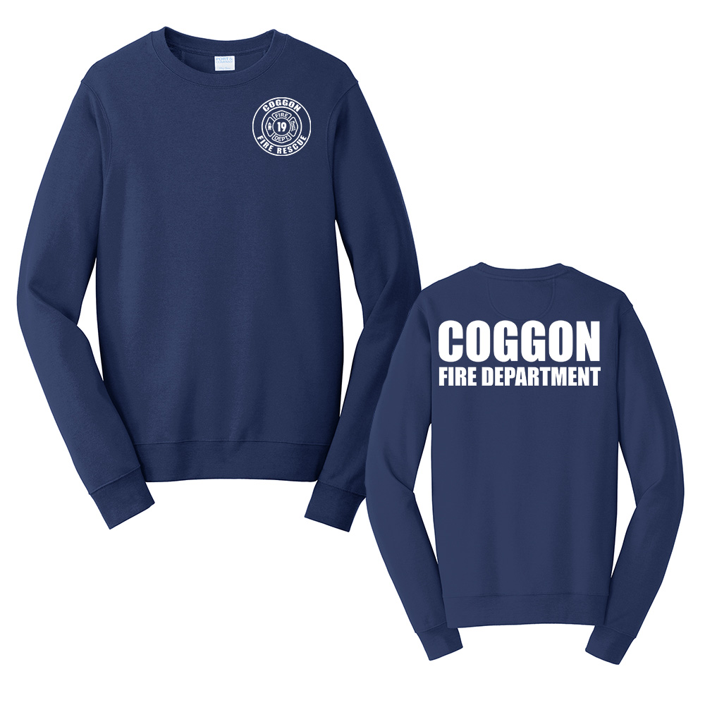 Coggon Fire Unisex Fan Favorite Fleece Crewneck Sweatshirt-Team Navy