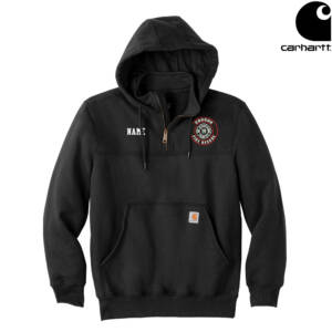 Coggon Fire Carhartt Rain Defender Paxton Heavyweight Hooded Zip Mock Sweatshirt-Black