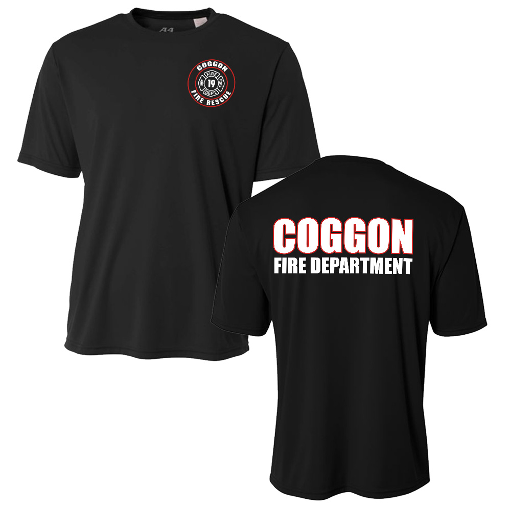 Coggon Fire Adult Cooling Performance Tshirt-Black