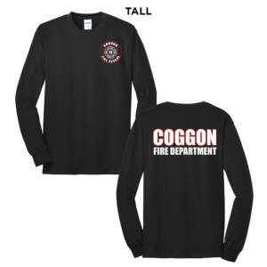 Coggon Fire Tall Cotton Long Sleeve Tee-Black