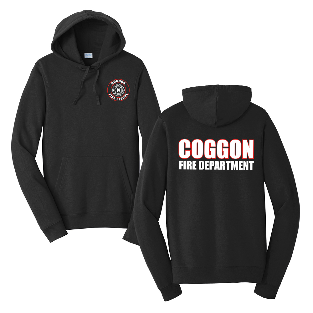 Coggon Fire Unisex Fan Favorite Fleece Pullover Hooded Sweatshirt-Black