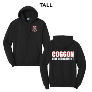Coggon Fire TALL Classic Pullover Hooded Sweatshirt-Black