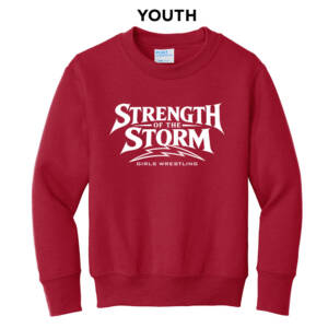 Camanche Girls Wrestling  Youth Crewneck Sweatshirt -Red