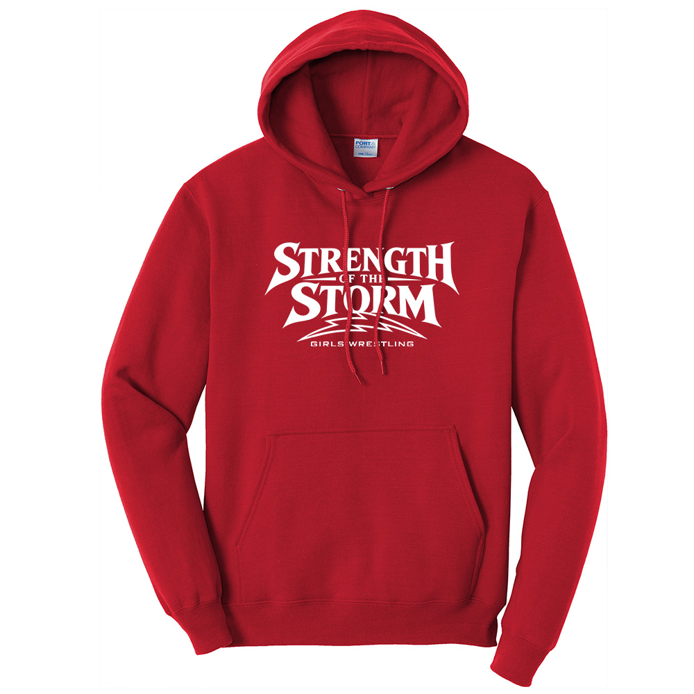 Camanche Girls Wrestling Unisex Classic Core weight Cozy Pullover Hooded Sweatshirt - Red