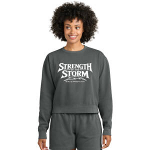 Camanche Girls Wrestling Comfort Colors Women’s Mid Length Crewneck Sweatshirt – Pepper