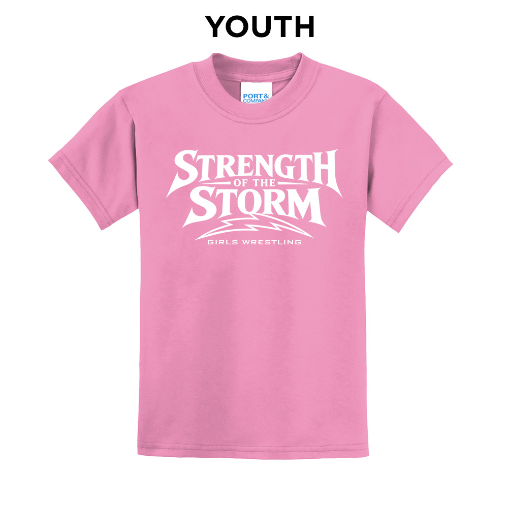 Camanche Girls Wrestling Youth Short Sleeve Tee-Candy Pink