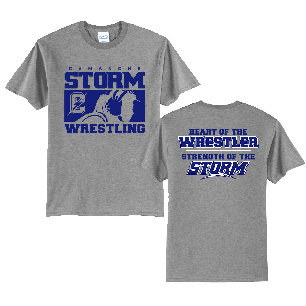 Camanche Girls Wrestling Unisex Short Sleeve Tee-Athletic heather