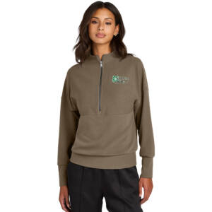 Clover Hills Mercer and Mettle Women’s Linear Texture 1/4 Zip – Warm Taupe