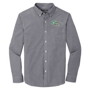 Clover Hills Broadcloth Men Gingham Easy Care Shirt – BlackWhite