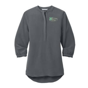 Clover Hills Port Authority Ladies 3/4 Sleeve Textured Crepe Tunic – Graphite