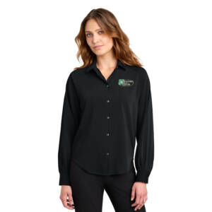 Clover Hills Mercer Mettle Women’s Long Sleeve Buttery Soft Blouse – Deep Black