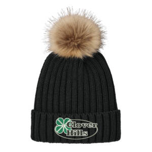 Clover Hills Port Authority Faux Fur Pom Beanie – Black