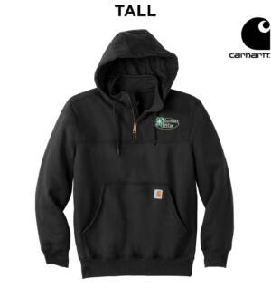 Clover Hills Carhartt TALL Rain Defender Paxton Heavyweight Hooded Zip Mock Sweatshirt-Black