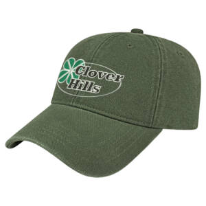 Clover Hills Washed Cotton Heavy Canvas snap back cap-Olive