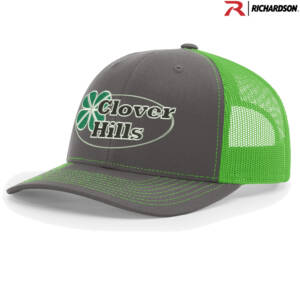 Clover Hills Richardson Pro Crown Mesh Back Adjustable back cap-Charcoal/Neon Green