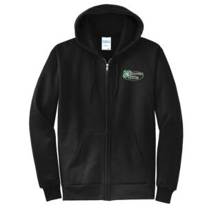 Clover Hills Unisex Classic Full-Zip Hooded Sweatshirt-Black