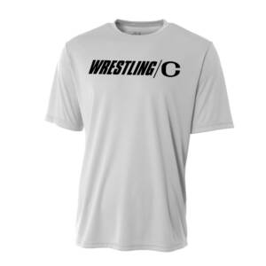 Clinton MS Wrestling Adult Cooling Performance Tshirt-Silver