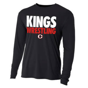 Clinton MS Wrestling Adult Cooling Performance long sleeve Crew Tee-Black