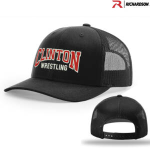 Clinton MS Wrestling Richardson Pro Mesh Adjustable Trucker Cap-Black