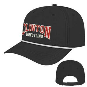 Clinton MS Wrestling ICON performance rope golf cap-Black/White