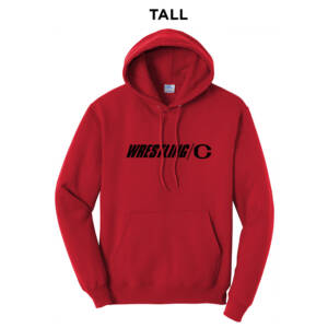 Clinton MS Wrestling Tall Fleece Hooded Sweatshirt-Red