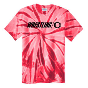 Clinton MS Wrestling Unisex Essential Tie-Dye Tee-Red