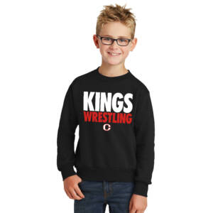 Clinton MS Wrestling Youth Fleece Crewneck Sweatshirt-Black
