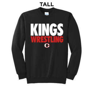 Clinton MS Wrestling Tall Fleece Crewneck Sweatshirt-Black
