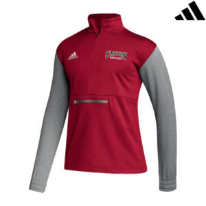 Clinton MS Wrestling Adidas Team Issue color block 1/4 zip pullover -Power Red/Grey (S, M, L)