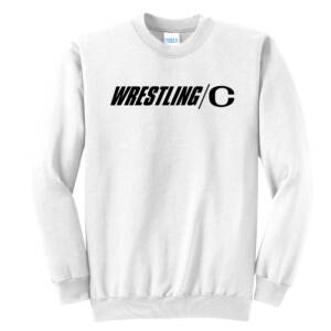 Clinton MS Wrestling Unisex Fleece Crewneck Sweatshirt-White