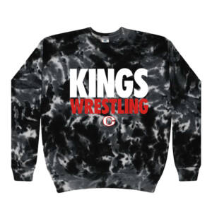 Clinton MS Wrestling Colortone Unisex Tie-Dyed Fleece Crewneck Sweatshirt-Multi Black