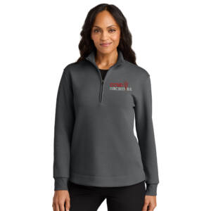 Clinton Orchestra Port Authority Women’s Wearever Signature Double Pique 1/4 Zip – StormGrey