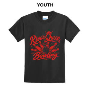 Clinton Queen Bowling Youth Short Sleeve T Shirt -Black