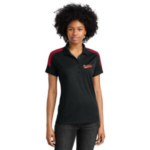 Clinton Queen Bowling Sport-Tek Women’s Competitor United Polo-Black/Red