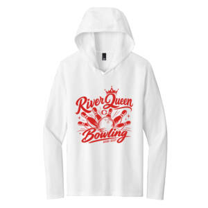 Clinton Queen Bowling District Made Mens Perfect Tri Long Sleeve Hoodie-White