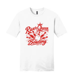 Clinton Queen Bowling District V I P Tee Premium  ring spun cotton – White