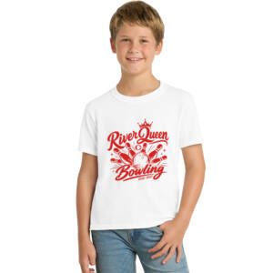 Clinton Queen Bowling Youth Short Sleeve Tee-White