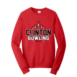 Clinton Queen Bowling Unisex Fan Favorite Crew Sweatshirt-Bright Red