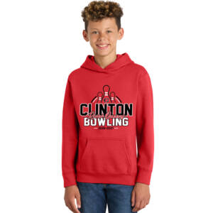 Clinton Queen Bowling Youth Fan Favorite Hooded Sweatshirt-Bright Red