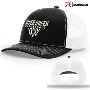 Clinton Queen Basketball Richardson Pro Crown Mesh Back Adjustable back cap Split-Black/White